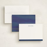 "Preppy Stripe" - Personalized Stationery Cards in Navy by Ann Gardner - Assembled
