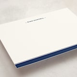 "Preppy Stripe" - Personalized Stationery Cards in Navy by Ann Gardner - Detail