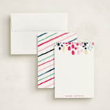 "Abstract Floral" - Personalized Stationery Cards in Wild Strawberry by Holly Whitcomb - Assembled
