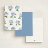 "Hydrangea Love" - Personalized Stationery Cards in Sky by Lydia Carns - Back of Card Options