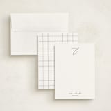 "Initial" - Personalized Stationery Cards in Onyx by Jennifer Postorino - Assembled