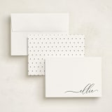 "Pretty Script" - Personalized Stationery Cards in Noir by Lori Wemple - Assembled