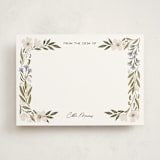 "Floral Edge" - Personalized Stationery Cards in Bluebell by Alethea and Ruth - Front