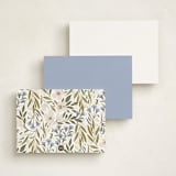 "Floral Edge" - Personalized Stationery Cards in Bluebell by Alethea and Ruth - Back of Card Options