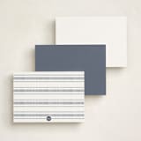 "Lineas" - Personalized Stationery Cards in Denim by Tamara Hilje - Back of Card Options