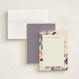 "flower press" - Personalized Stationery Cards in Mauve by Peony Rose Design - Assembled