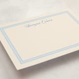 "Classic Start" - Personalized Stationery Cards in Powder Blue by Carolyn MacLaren - Detail