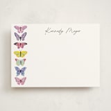 "Vibrant Butterflies" - Personalized Stationery Cards in Blush by Cass Loh - Front