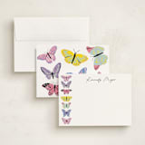 "Vibrant Butterflies" - Personalized Stationery Cards in Blush by Cass Loh - Assembled