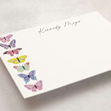 "Vibrant Butterflies" - Personalized Stationery Cards in Blush by Cass Loh - Detail