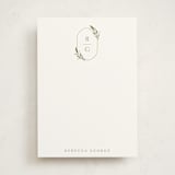 "Soft Sprigs" - Personalized Stationery Cards in Champagne by Jennifer Postorino - Front