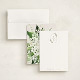 "Soft Sprigs" - Personalized Stationery Cards in Champagne by Jennifer Postorino - Assembled