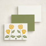 "cottage flowers" - Personalized Stationery Cards in Buttercup by Jessica Yeo - Back of Card Options