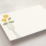 "cottage flowers" - Personalized Stationery Cards in Buttercup by Jessica Yeo - Detail