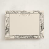 "Random Land" - Personalized Stationery Cards in Ivory Black by Catilustre - Front