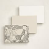 "Random Land" - Personalized Stationery Cards in Ivory Black by Catilustre - Back of Card Options