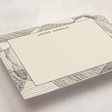 "Random Land" - Personalized Stationery Cards in Ivory Black by Catilustre - Detail