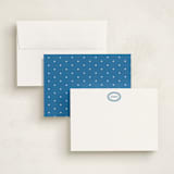 "Ellipse Monogram" - Personalized Stationery Cards in Cerulean by Olivia Raufman - Assembled