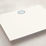 "Ellipse Monogram" - Personalized Stationery Cards in Cerulean by Olivia Raufman - Detail
