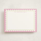"Postage Stamp" - Personalized Stationery Cards in Peony by Ilene Guy - Front