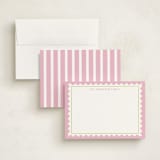 "Postage Stamp" - Personalized Stationery Cards in Peony by Ilene Guy - Assembled