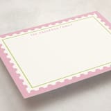 "Postage Stamp" - Personalized Stationery Cards in Peony by Ilene Guy - Detail