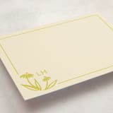 "Hand-painted Floral Initials" - Personalized Stationery Cards in Citrine by Tracy Schifeling - Detail