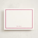 "Scalloped Trim" - Personalized Stationery Cards in Hibiscus by Alexandra Cohn - Front