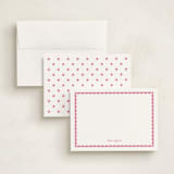 "Scalloped Trim" - Personalized Stationery Cards in Hibiscus by Alexandra Cohn - Assembled