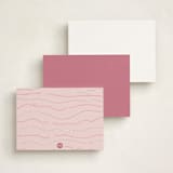 "Bold Ribbon" - Personalized Stationery Cards in Petal by Mellary Bitner - Back of Card Options