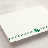 "Circled" - Personalized Stationery Cards in Kelly by Jenna Holcomb - Detail