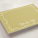 "Vine" - Personalized Stationery Cards in Chartreuse by Tamara Hilje - Detail