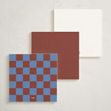 "thin checked" - Personalized Stationery Cards in Maroon by Carrie Moradi - Back of Card Options