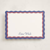 "Wavy Two Tone" - Personalized Stationery Cards in Ocean by Becky Nimoy - Front
