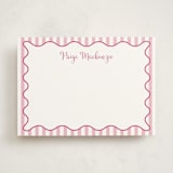 "Stripes & Squiggles" - Personalized Stationery Cards in Bubblegum by Meredith Collie - Front