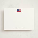 "American Flag" - Personalized Stationery Cards in Parchment by Jennifer Lew - Front