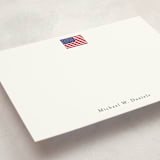 "American Flag" - Personalized Stationery Cards in Parchment by Jennifer Lew - Detail