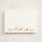 "Menagerie" - Personalized Stationery Cards in Butter by Sarah Knight - Front