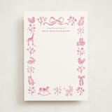 "Rosa" - Personalized Stationery Cards in Peony by Sarah Knight - Front