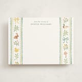 "Ribbons" - Personalized Stationery Cards in Duckegg by Sarah Knight - Front