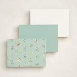 "Ribbons" - Personalized Stationery Cards in Duckegg by Sarah Knight - Back of Card Options