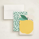 "Teacher's Apple" - Personalized Stationery Cards in Golden Delicious by Erica Krystek - Assembled
