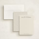 "Masculine Note" - Personalized Stationery Cards in Ivory by Jessica Corliss - Assembled