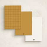 "Modern Arch" - Personalized Stationery Cards in Marigold by Owl and Toad - Back of Card Options