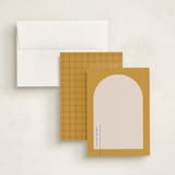 "Modern Arch" - Personalized Stationery Cards in Marigold by Owl and Toad - Assembled