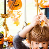 "Witch's Hat Cupcake Stand" - Party Table Decor in blue by MA FÊTE