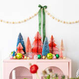 "Pink & Red Tree Honeycomb Set" - Party Table Decor in red by Jollity and Co