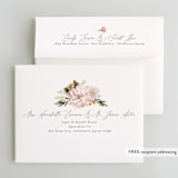 "Floral Wisp" - Bridal Shower Thank You Cards in Rose by Susan Moyal - FREE Recipient Addressing