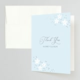"Wedding Dress" - Bridal Shower Thank You Cards in Cinderella Blue by Itsy Belle Studio - Front