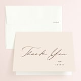 "Elegant Side" - Bridal Shower Thank You Cards in Buttercream by Carolyn MacLaren - Front